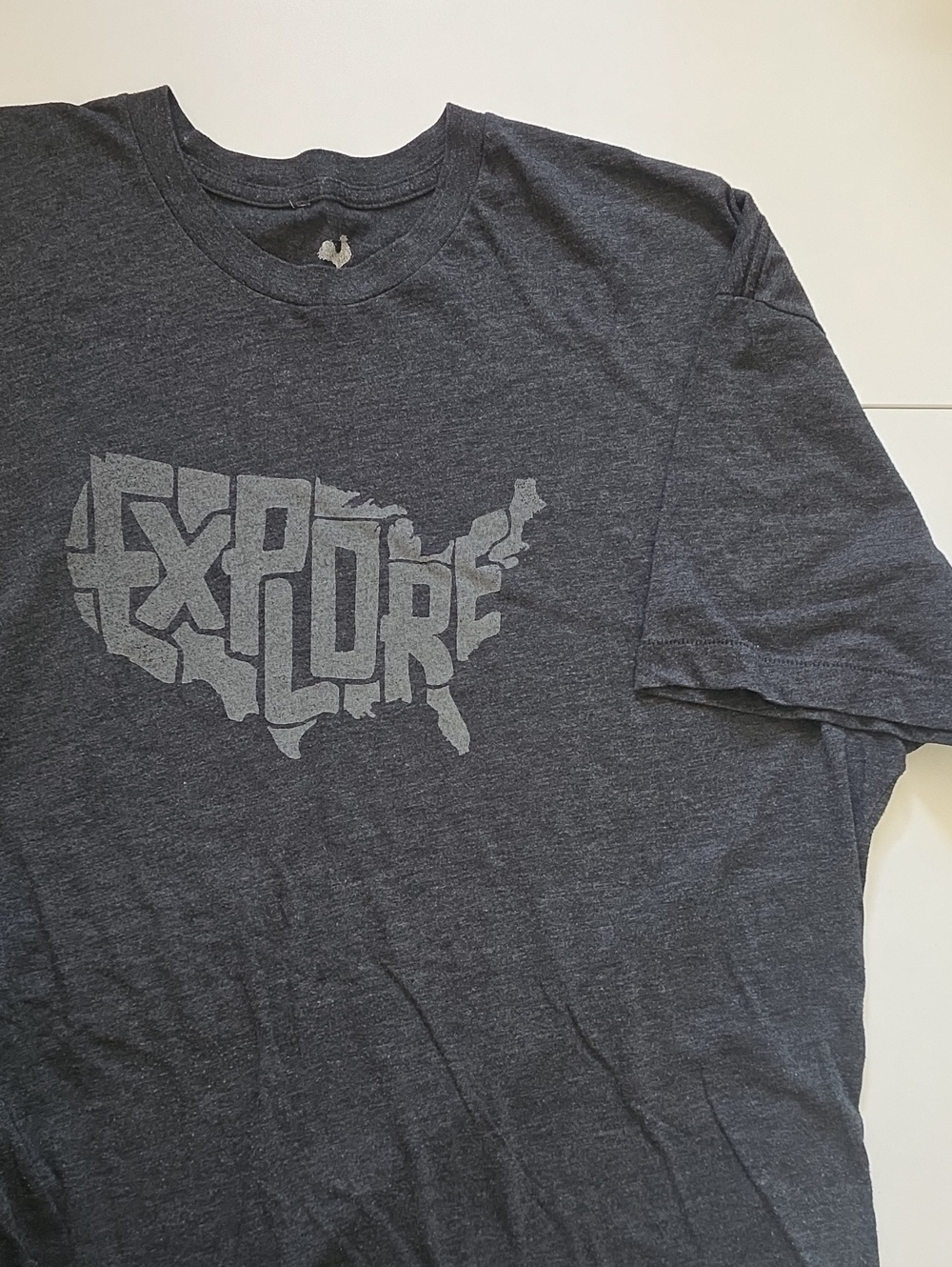 Men's Dark Heather Gray 'Explore' Graphic Crew Tee